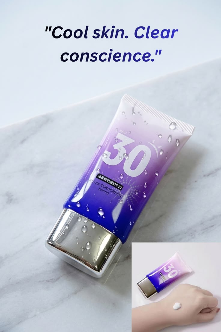 Sunscreen swatched on skin showing a clear finish